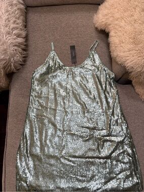 Allegra K Sequin Mini Dress in Sage Green
